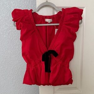 LOFT Flutter Peplum Top